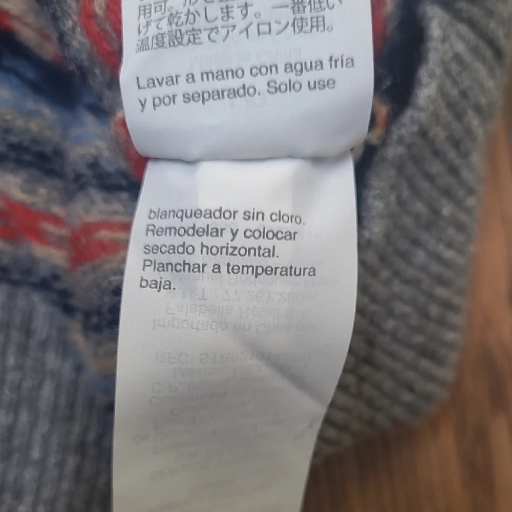 J. Crew Gray and Blue Patterned Crewneck Sweater used‎ good conditio zise L.